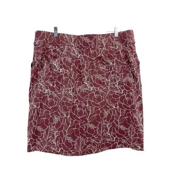 Duluth Trading floral pencil skorts skirt Size XL pink mauve white - Picture 7 of 8